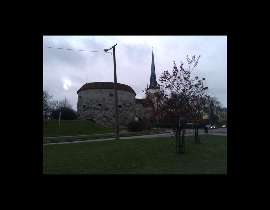 Vaade Paksule Margareetale ja Oleviste kirikule. rephoto