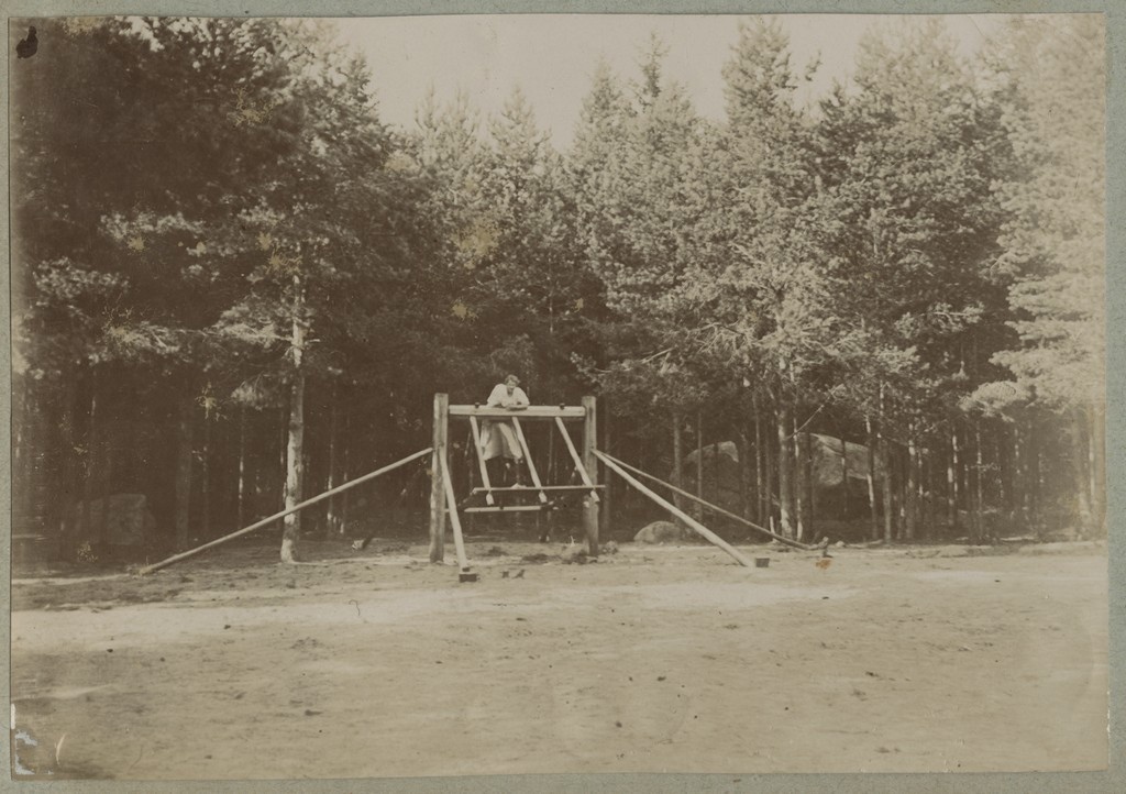 Naine külakiigel / A woman on a swing
