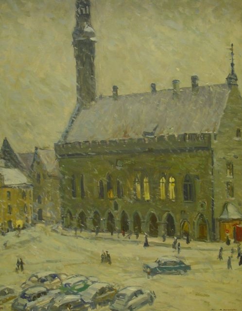 Winter Raekoja square