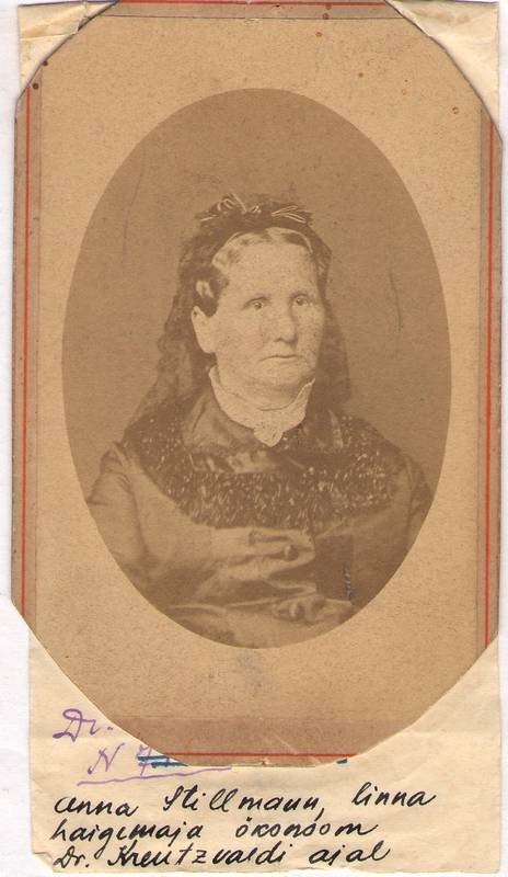 Foto. Anna Stillmann-Dietz - linna haigla ökonoom Fr. R. Kreutzwaldi ajal.