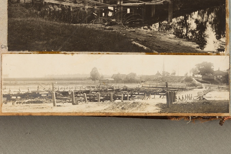 Purustatud sild Lätis, juuli 1919.
