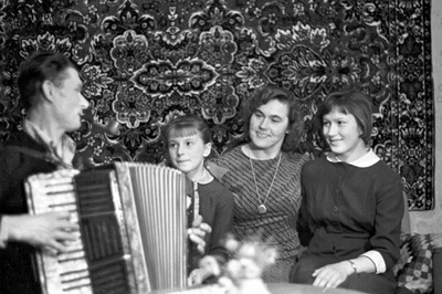 Saaremaa Nasva fishermen. Family in the wheel.  similar photo