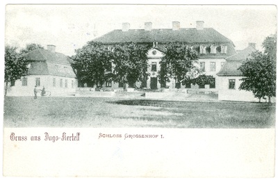 Picture postcard. Johanna Menert's whole. Front side of the manor house of Suuremõisa, Hiiumaal. ~1905.  duplicate photo