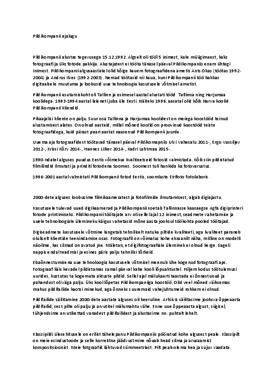 Tüdruku portree - Pildikompanii portreeseeria näidis