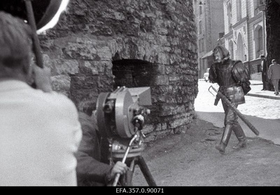 Filmistuudio "Tallinnfilm" värvifilmi "Varastati Vana Toomas" filmimine. Vana Toomas - ENSV teeneline kunstitegelane Kaljo Kiisk.  similar photo