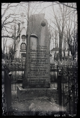 The grave flyer at Charles Leroux's grave, Kopli's graveyard in Tallinn.  similar photo