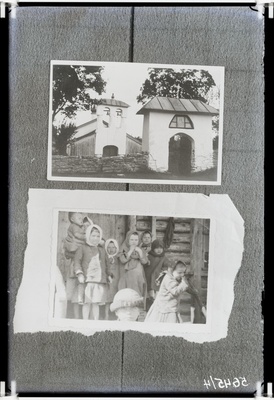 a.)Petseri klooster, Väike värav ja väike kellatorn; b.)Rühm setu lapsi  duplicate photo