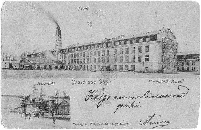 Photo postcard. Kärdla mining factory. Front and rear side