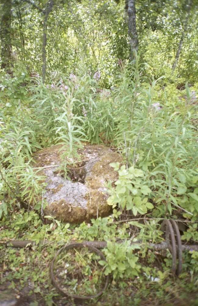 Kareda ehk Vende vesiveskist säilinud veskikivi ja jõuülekande osad Esna jõe ääres