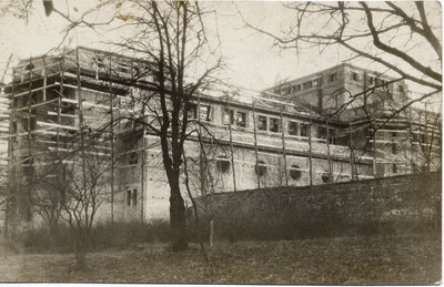 Construction of Rakvere folk house (now theatre house). Arh. Johann Ostrat  similar photo