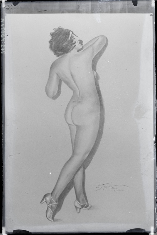 Alexander Teppor. Naisakt. Joonistus. 1930.