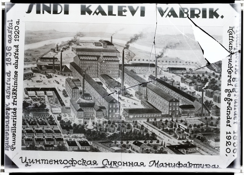 In the drawing, the general view of the Sindi factory, the entries on the edge.