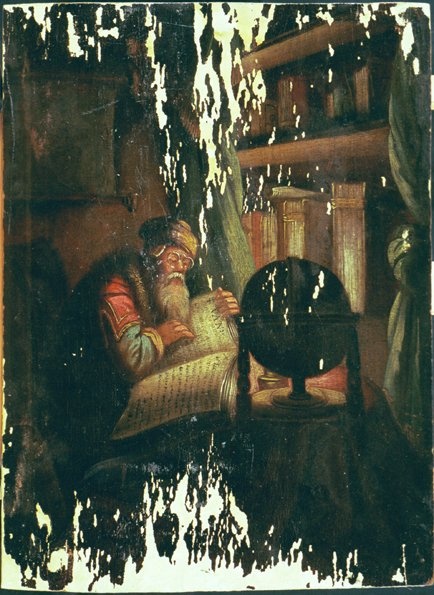 Lugev vanamees gloobusega