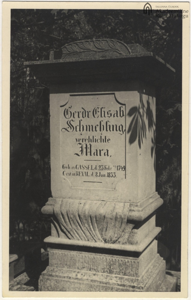 Tallinn. Gertrud Elisabeth Mara funeral monument at the Kopli cemetery