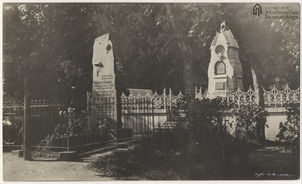 Tallinn. Charles Leroux's grave monument on the Kopli cemetery