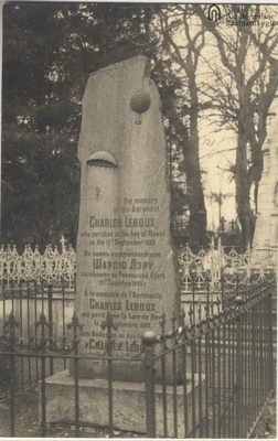 Tallinn. Charles Leroux's grave monument on the Kopli cemetery  duplicate photo