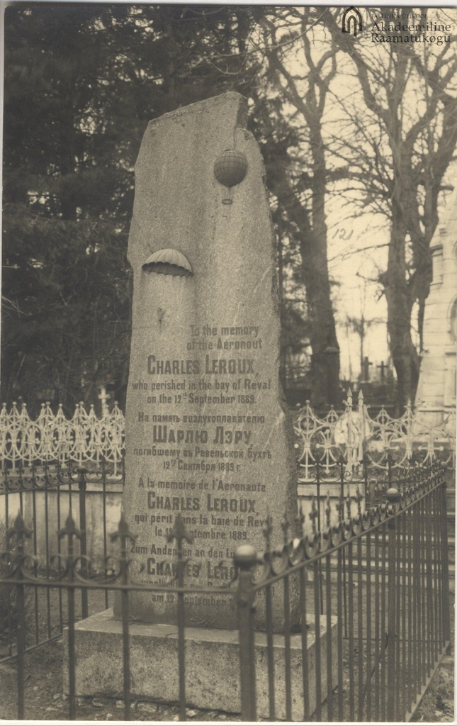 Tallinn. Charles Leroux's grave monument on the Kopli cemetery