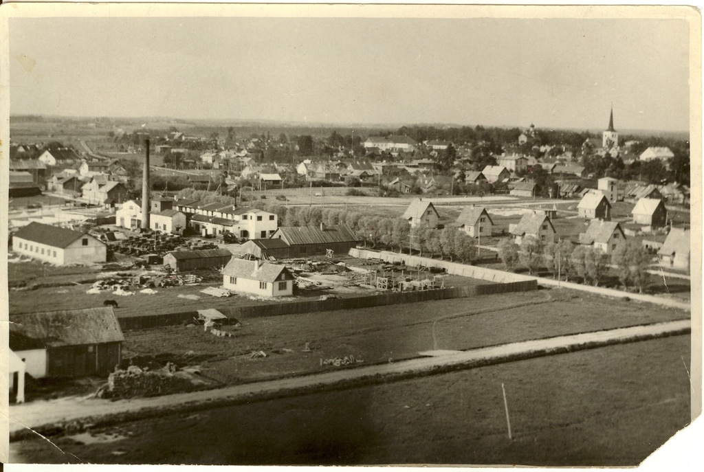 foto, vaade Paide linna Tööstuse tänavale 1950-ndatel a.