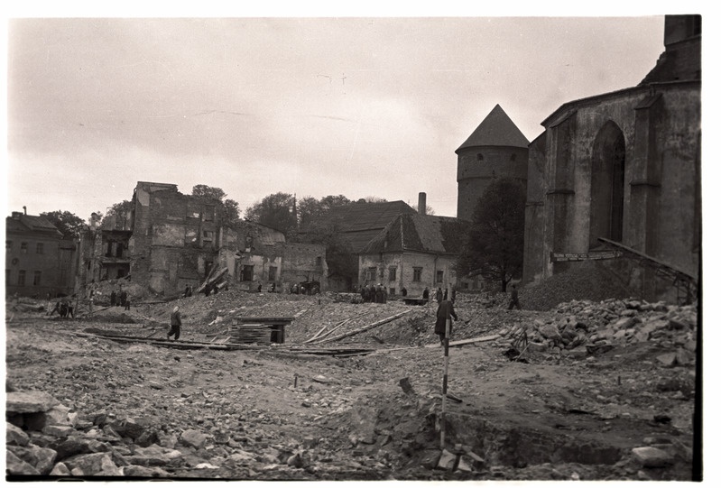 Tallinn, Harju väljaku rajamine, vaade Niguliste tänavalt.