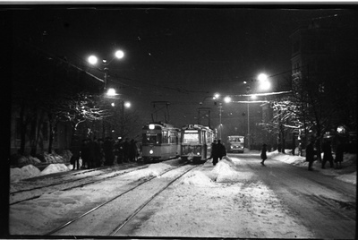 Tram stop at the sea road, view to Viru Square.  similar photo