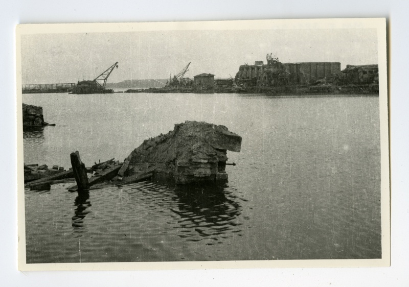 Broken port of Tallinn, Viktoria coastline, view of the Manager Bridge