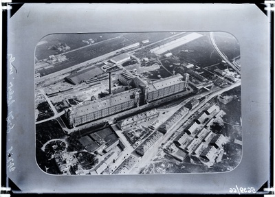 Picture with arc corners with paspartuak window on Sindi Cleaner Factory / Baltic Manufactur view from air  duplicate photo