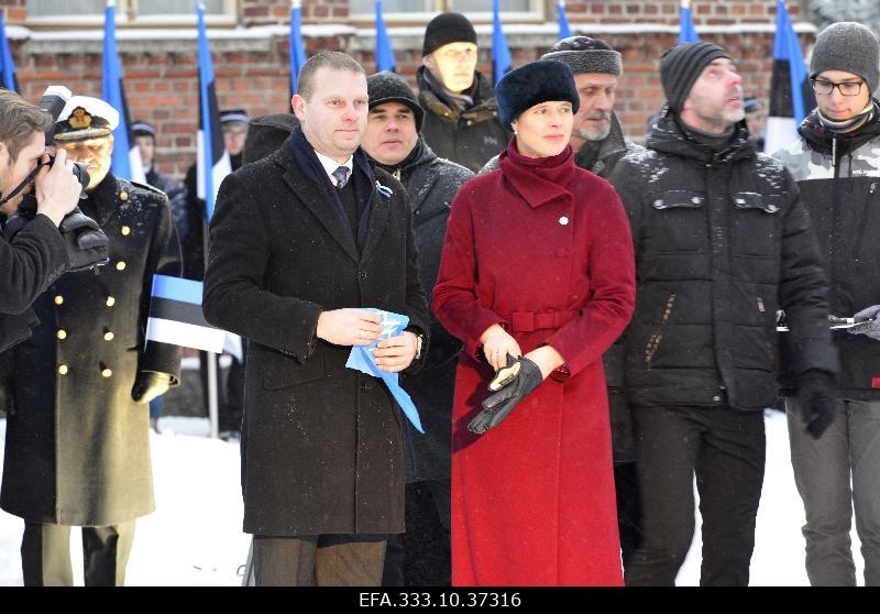 Päästekomitee mälestussamba avamine Pärnus Kuninga tänaval. Pärnu linnapea Romek Kosenkranius ja president Kersti Kaljulaid.
