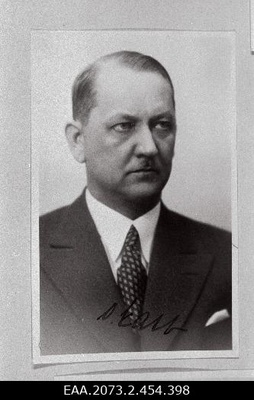 Oskar Kask, aastatel 1936-1939 sotsiaalminister, koopia portreefotost  duplicate photo