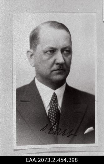 Oskar Kask, aastatel 1936-1939 sotsiaalminister, koopia portreefotost