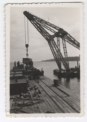 Construction of the Naissaare port  duplicate photo