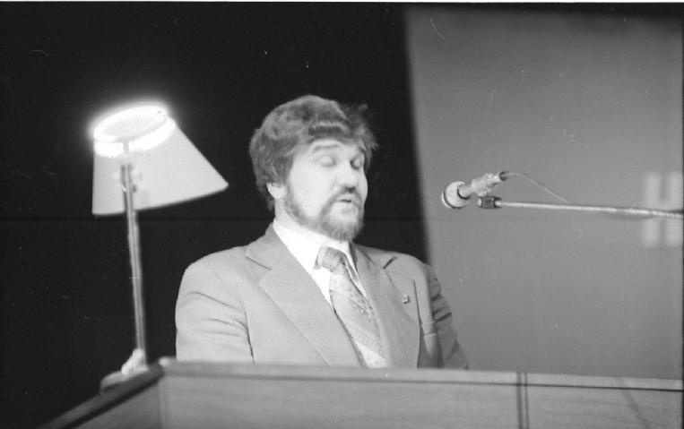 Negatiiv. Teaduslik konverents "Haapsalu 700" kultuurimajas, mai 1979. Andres Kaus. Foto: A. Tarmula.