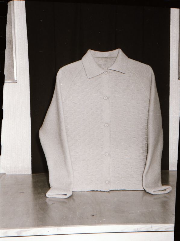 Negatiiv. Teeninduskombinaat "haapsalu" 1968.a. silmkoe toodete näidised. Kampsun - mudel 1968.
Kopeerija: M. Arro, 1967.