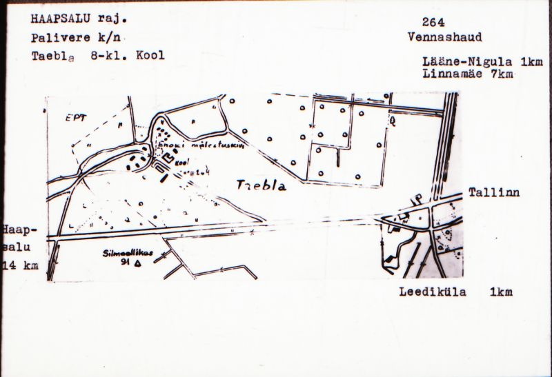 Negatiiv.  Taebla 8-klassiline kool. Vennashaud.
Ü.p. 1976.
