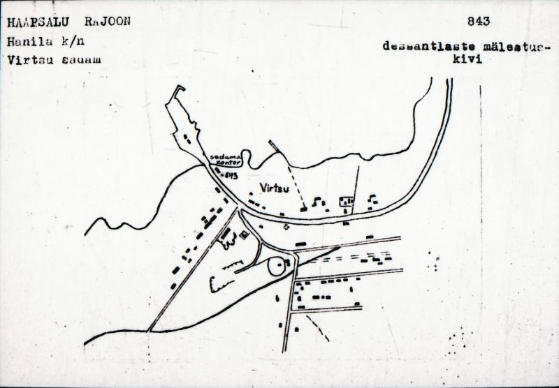 Negatiiv. Virtsu sadam. 843.dessantlaste mälestuskivi.
Ü.p. 1976.a.