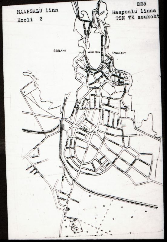 Negatiiv. Haapsalu. Kooli 2. Haapsalu linna TSN TK asukoht.
Ü.p. 1976.