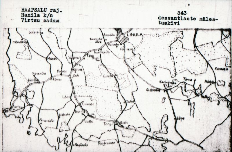 Negatiiv. Virtsu sadam. 843.dessantlaste mälestuskivi.
Ü.p. 1976.a.