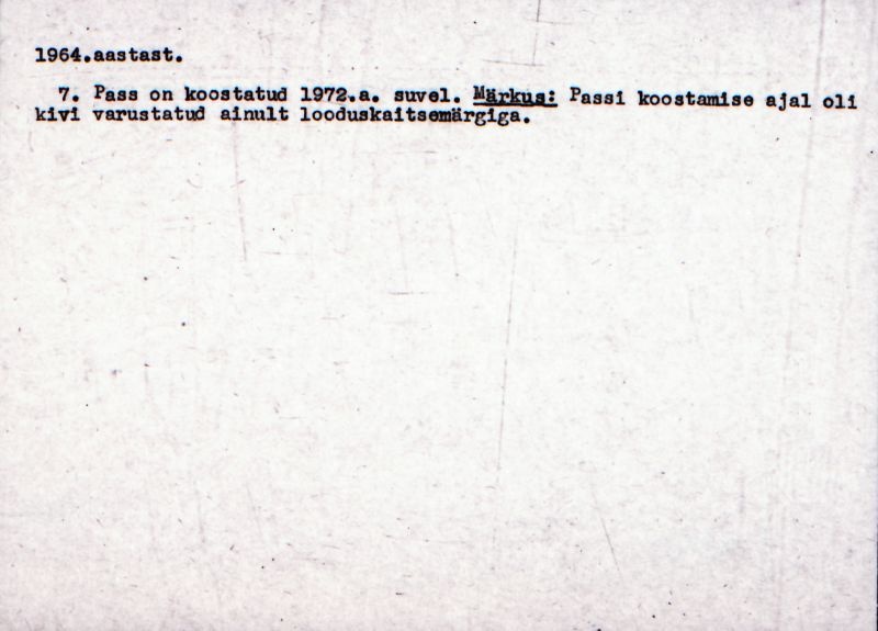 Negatiiv.  Ridase. "Hiiekivi".
Ü.p. 1976.