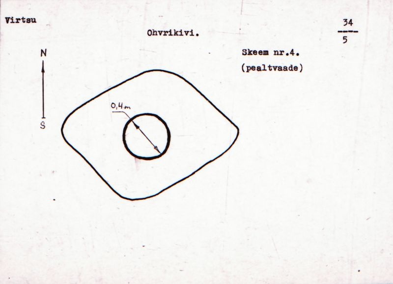 Negatiiv.  Virtsu. Ohvrikivi. 
Ü.p. 1976.