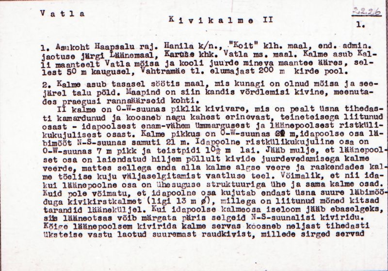 Negatiiv. Vatla kivikalme II.
Ü.p. 1976.
