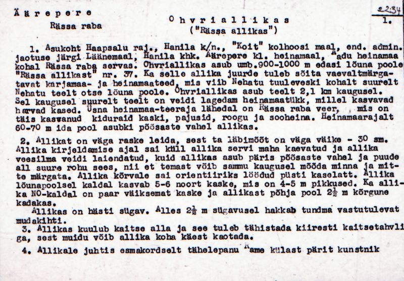 Negatiiv. Äärepere. Ohvriallikas.
Ü.p. 1976.
