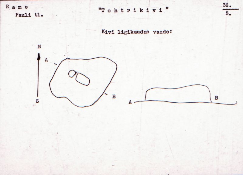 Negatiiv.  Rame. Pauli tl. "Tohtrikivi".
Ü.p. 1976.