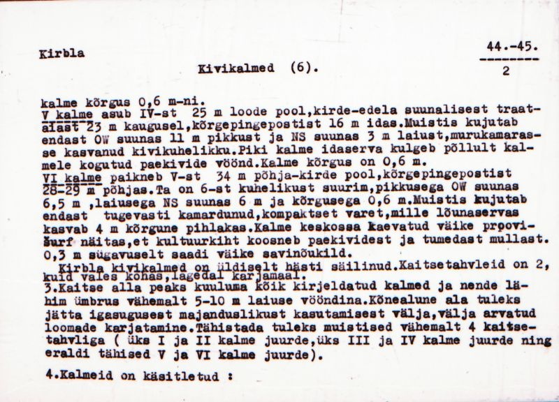 Negatiiv.  Kirbla. Kivikalme (6).
Ü.p. 1976.