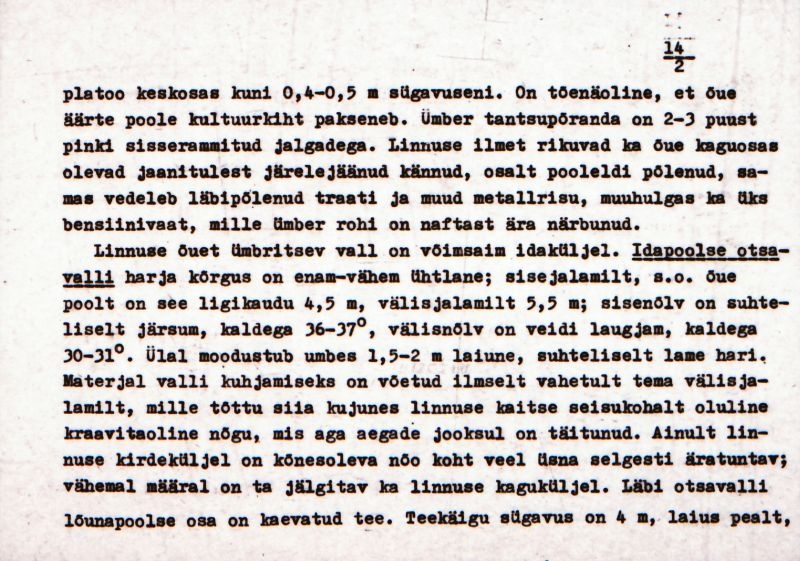 Negatiiv.  Linnuse. Linnamägi.
Ü.p. 1976.