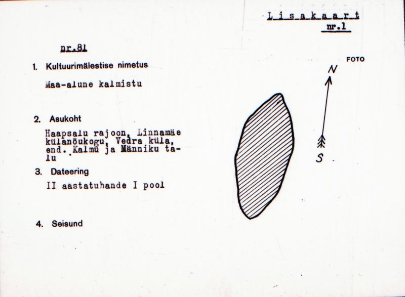 Negatiiv. Vedra. Maa-alune kalmistu.
Ü.p. 1976.