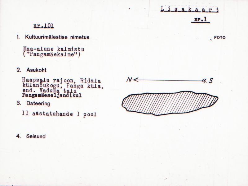 Negatiiv.  Panga. Pangamäe kalme.
Ü.p. 1976.
