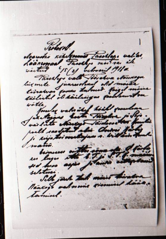 Negatiiv. 1917. a sündmusi Haapsalus ja selle ümbruses kajastav materjal. Ümberpildistus trükisest. Ümberpildistas Mihail Naumov, 1987.