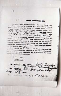 Negatiiv. 1917. a sündmusi Haapsalus ja selle ümbruses kajastav materjal. Ümberpildistus trükisest. Ümberpildistas Mihail Naumov, 1987.  duplicate photo