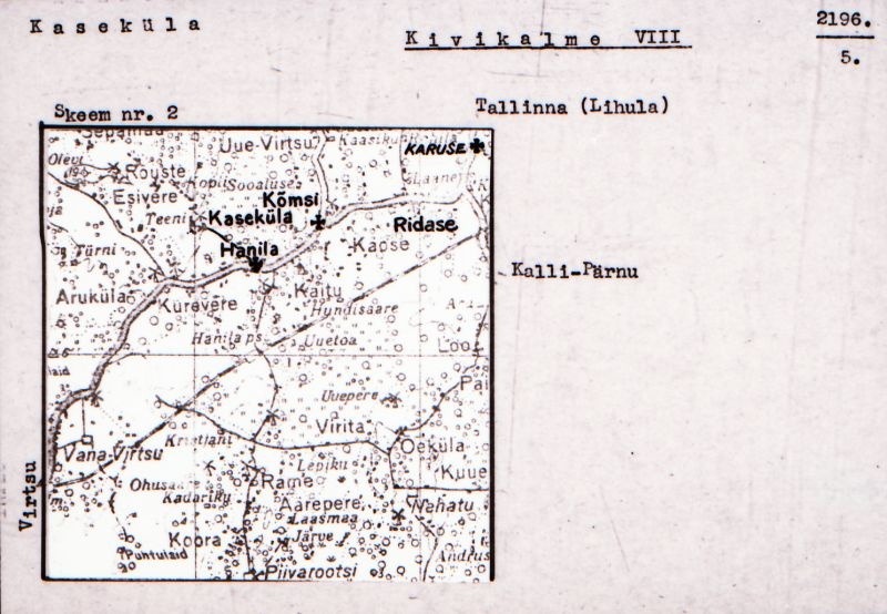 Negatiiv. Kaseküla. Kivikalme VIII.
Ü.p. 1976.