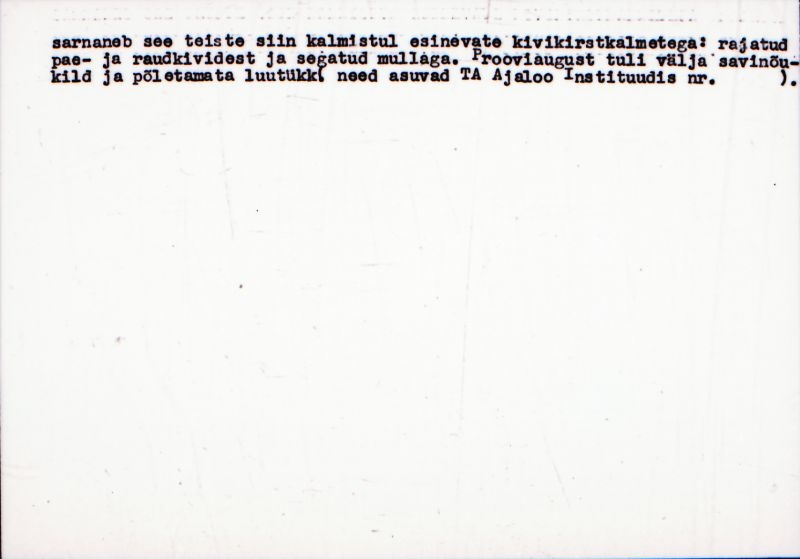 Negatiiv. Kaseküla. Kivikalme X.
Ü.p. 1976.