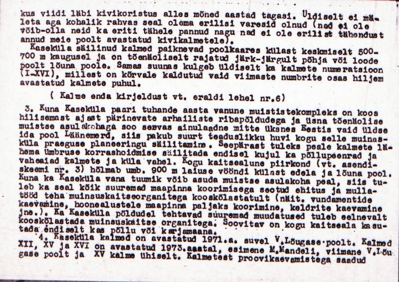 Negatiiv. Kaseküla. Kivikalme XIII.
Ü.p. 1976.